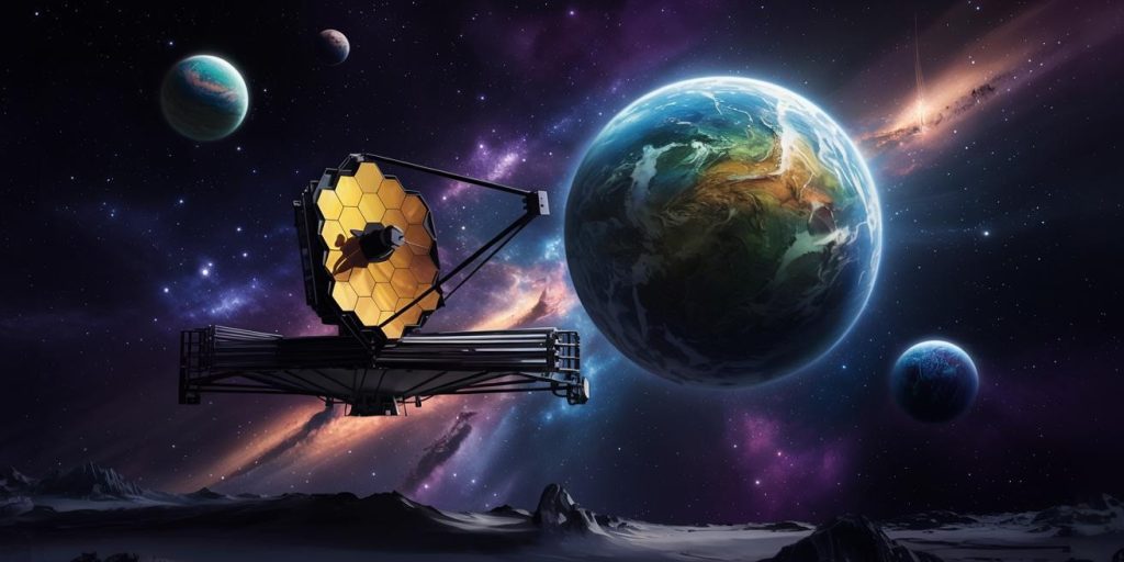 Astrobiology Space Science Concept Illustration Showing Planets Stars and Life Detection Research